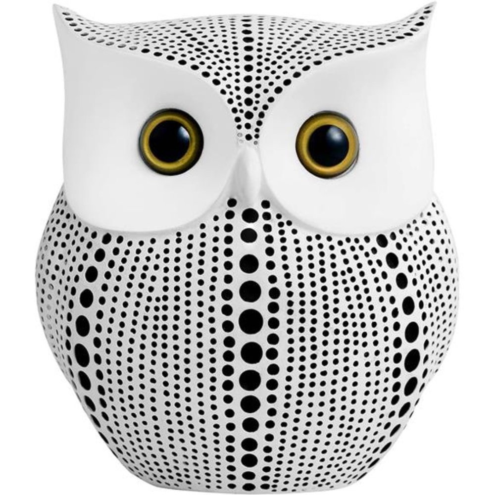 Owl Statue for Home Decor Accents Office Decoration, Handmade Polka Dots Buhos